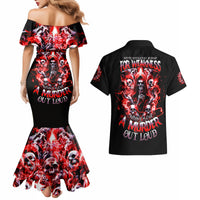 Thunder Skull Couples Matching Mermaid Dress and Hawaiian Shirt Never Mistake My Silence For Weakness - Wonder Print Shop