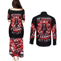 Thunder Skull Couples Matching Puletasi Dress and Long Sleeve Button Shirt Never Mistake My Silence For Weakness - Wonder Print Shop
