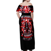 Thunder Skull Family Matching Off Shoulder Maxi Dress and Hawaiian Shirt Never Mistake My Silence For Weakness - Wonder Print Shop