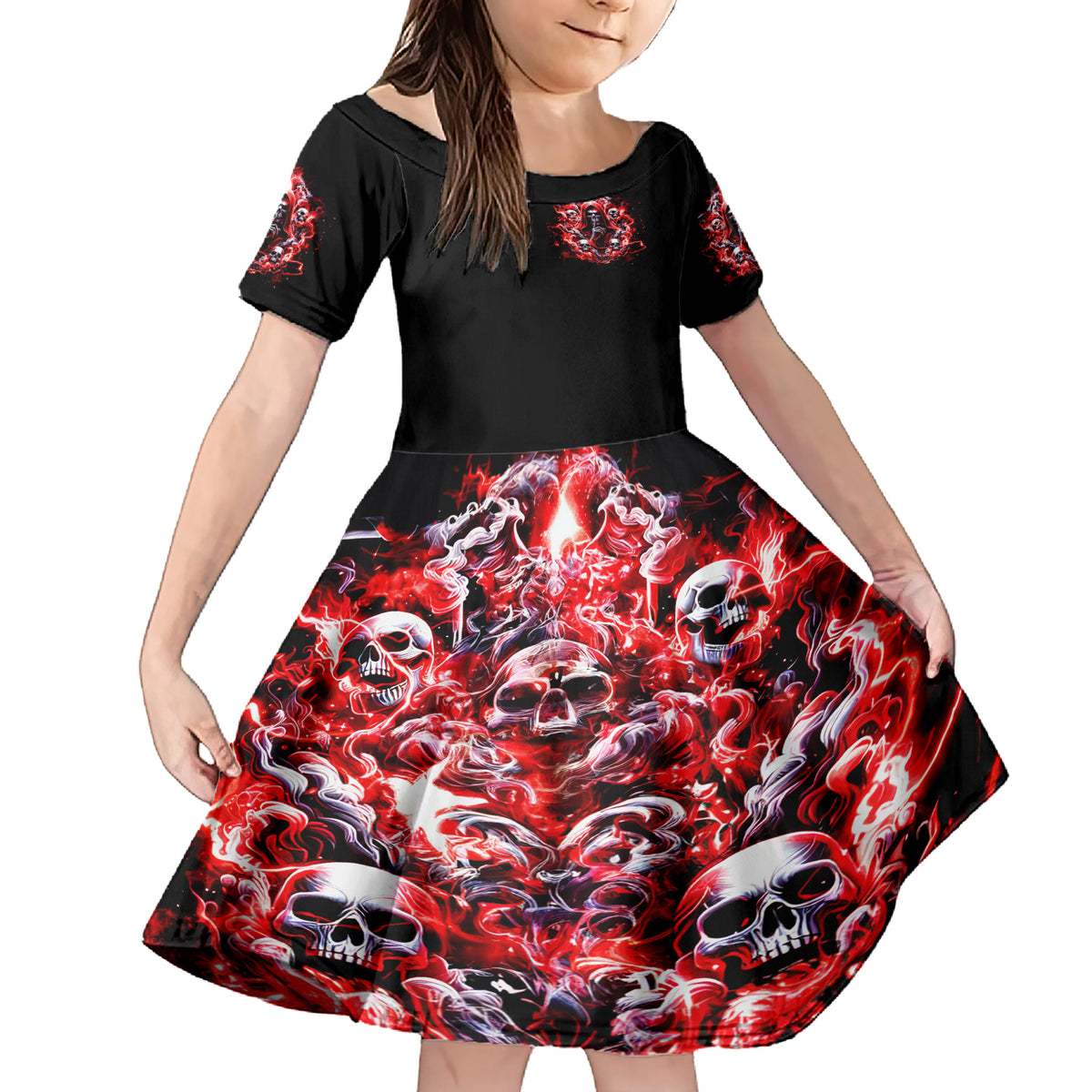Thunder Skull Family Matching Short Sleeve Bodycon Dress and Hawaiian Shirt Never Mistake My Silence For Weakness - Wonder Print Shop