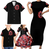 Thunder Skull Family Matching Short Sleeve Bodycon Dress and Hawaiian Shirt Never Mistake My Silence For Weakness - Wonder Print Shop