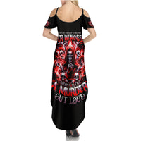 Thunder Skull Family Matching Summer Maxi Dress and Hawaiian Shirt Never Mistake My Silence For Weakness - Wonder Print Shop