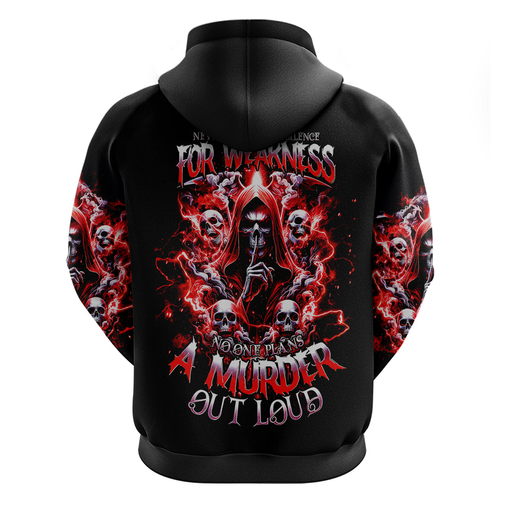 Thunder Skull Hoodie Never Mistake My Silence For Weakness - Wonder Print Shop