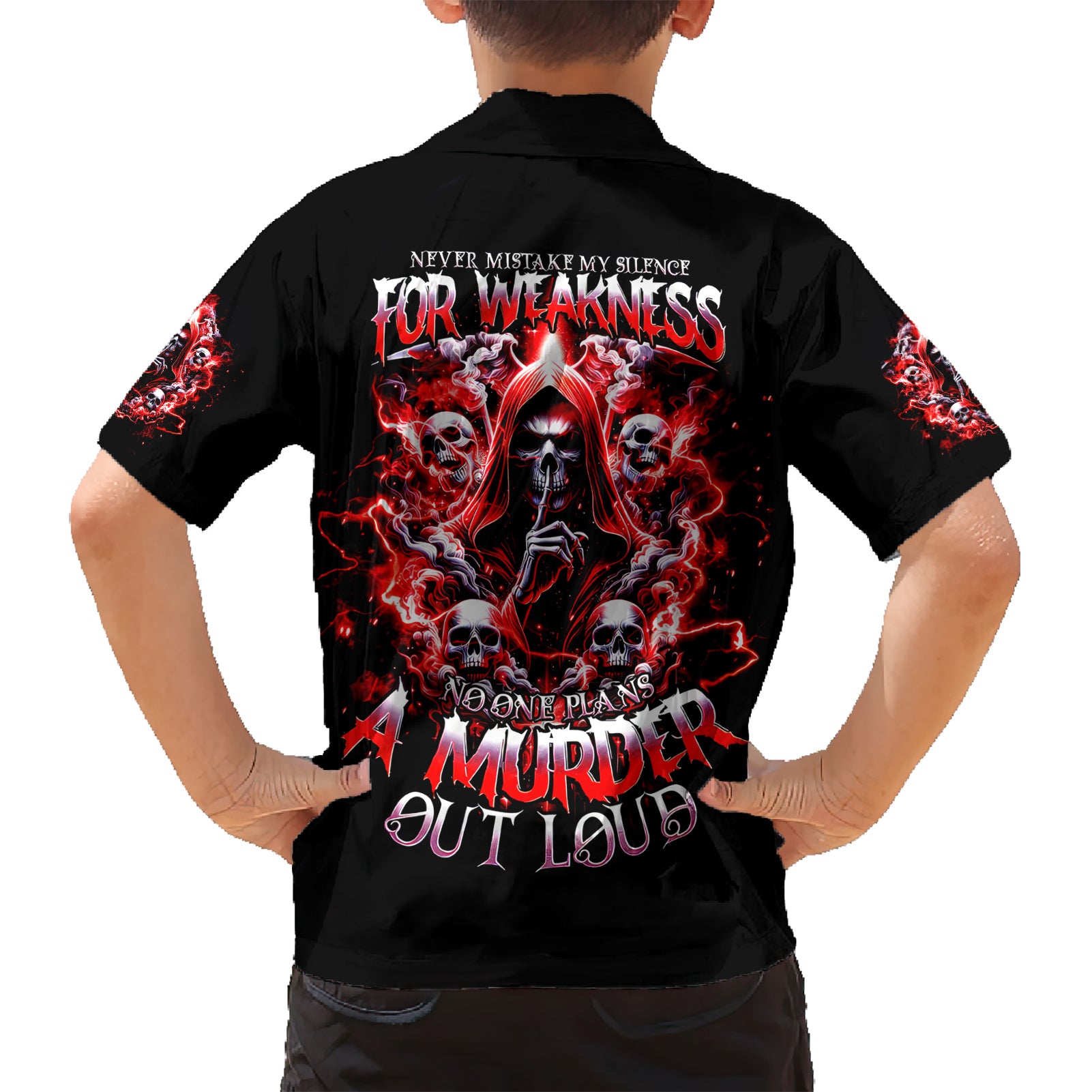 Thunder Skull Kid Hawaiian Shirt Never Mistake My Silence For Weakness - Wonder Print Shop