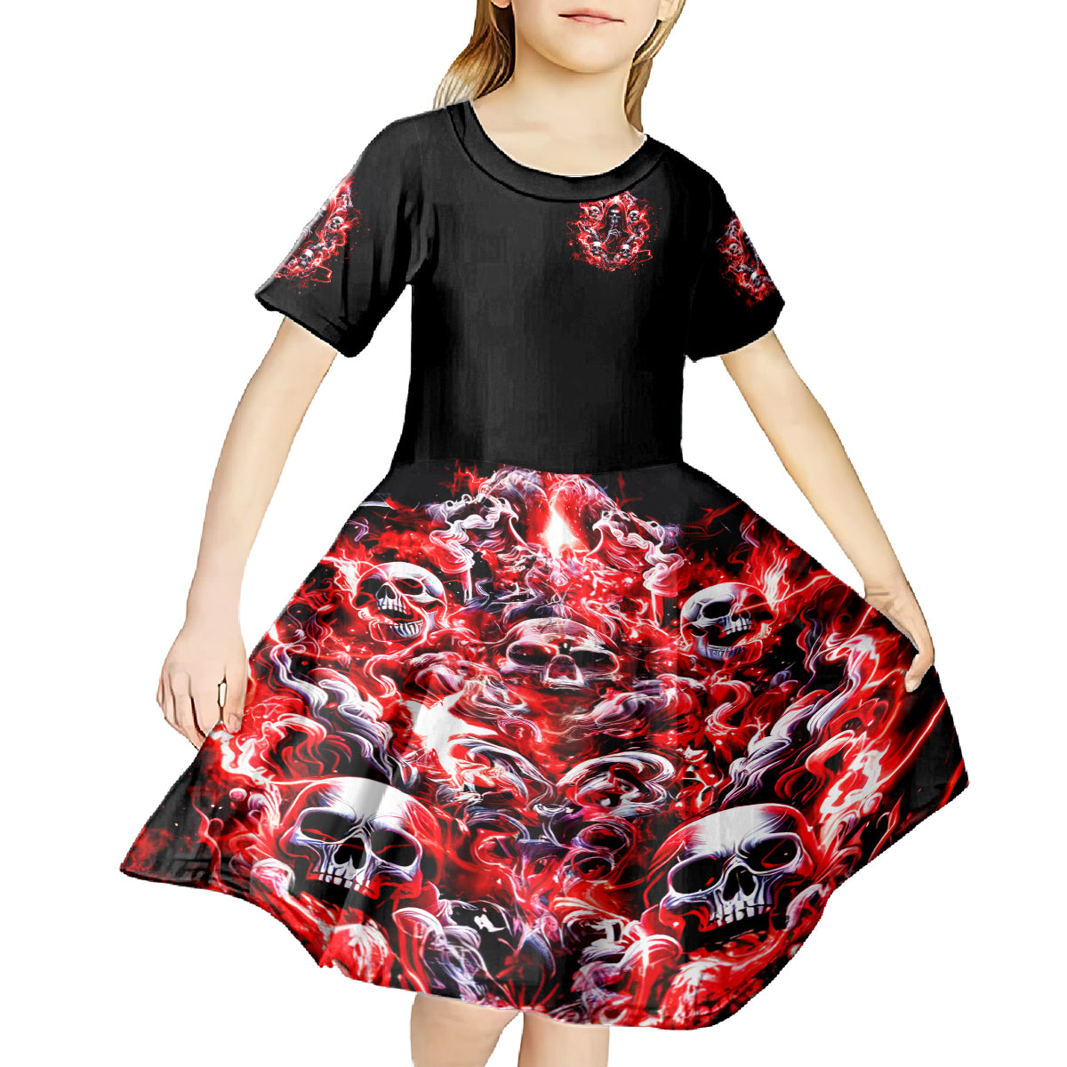 Thunder Skull Kid Short Sleeve Dress Never Mistake My Silence For Weakness - Wonder Print Shop