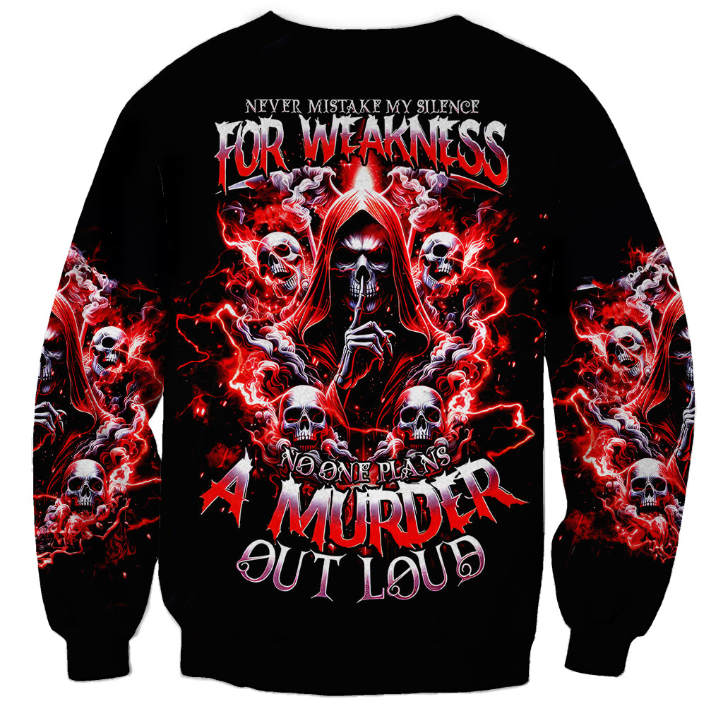 Thunder Skull Sweatshirt Never Mistake My Silence For Weakness - Wonder Print Shop