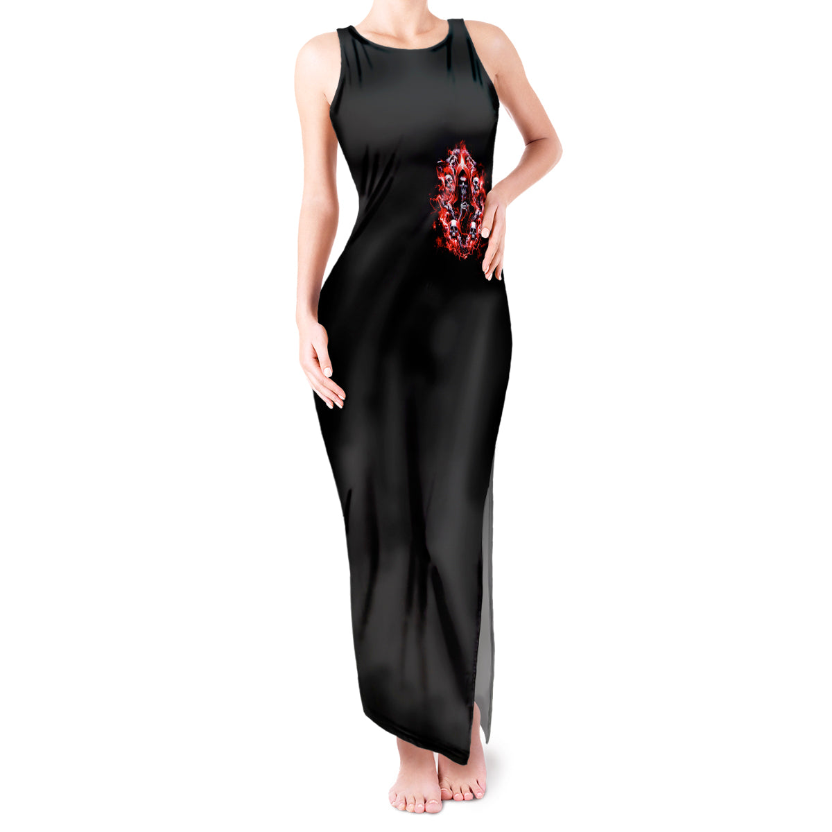 Thunder Skull Tank Maxi Dress Never Mistake My Silence For Weakness - Wonder Print Shop