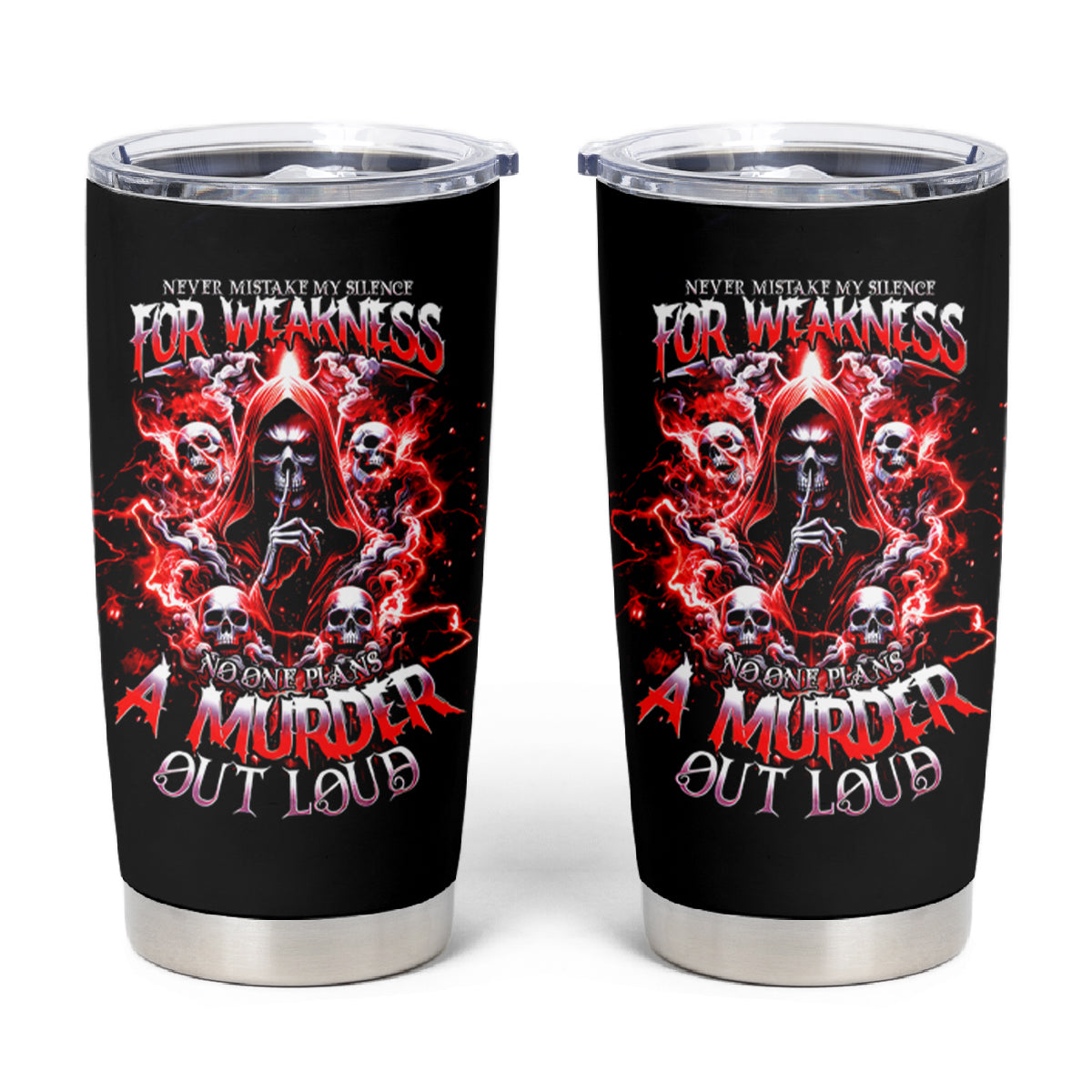 Thunder Skull Tumbler Cup Never Mistake My Silence For Weakness - Wonder Print Shop