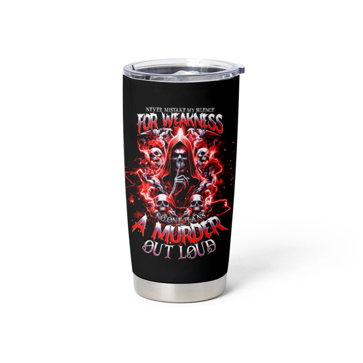 Thunder Skull Tumbler Cup Never Mistake My Silence For Weakness - Wonder Print Shop