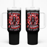 Thunder Skull Tumbler With Handle Never Mistake My Silence For Weakness - Wonder Print Shop