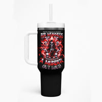 Thunder Skull Tumbler With Handle Never Mistake My Silence For Weakness - Wonder Print Shop