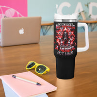 Thunder Skull Tumbler With Handle Never Mistake My Silence For Weakness - Wonder Print Shop