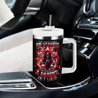 Thunder Skull Tumbler With Handle Never Mistake My Silence For Weakness - Wonder Print Shop