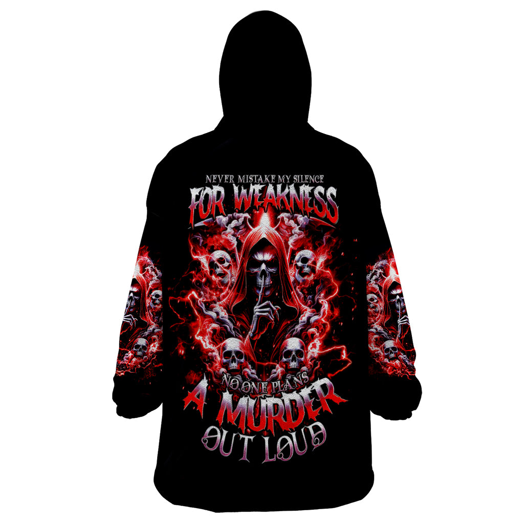 Thunder Skull Wearable Blanket Hoodie Never Mistake My Silence For Weakness - Wonder Print Shop