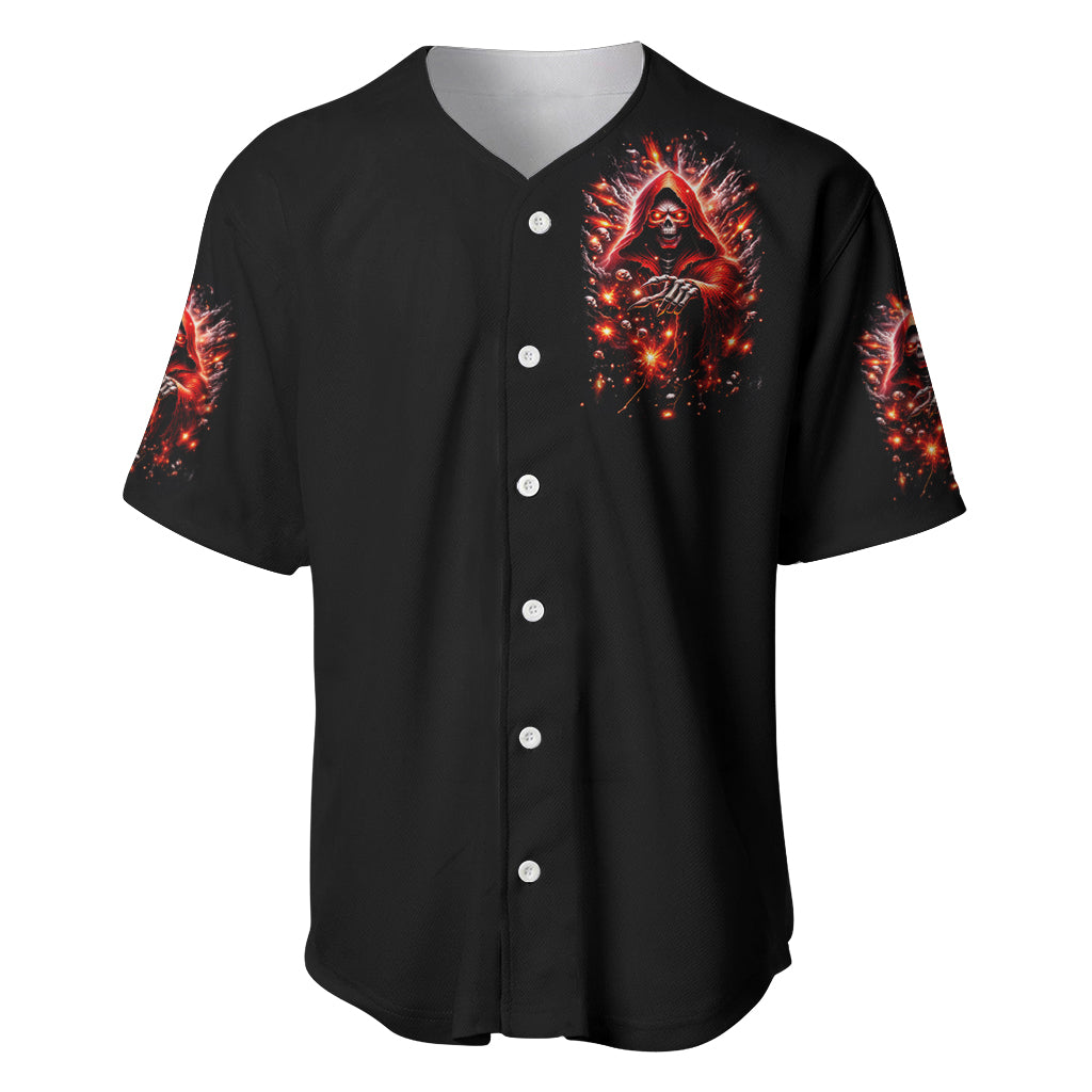 Flame Skull Baseball Jersey Of Course I'm Going To Hell Just Pick You Up - Wonder Print Shop