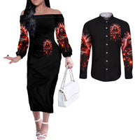 flame-skull-couples-matching-off-the-shoulder-long-sleeve-dress-and-long-sleeve-button-shirt-of-course-im-going-to-hell-just-pick-you-up