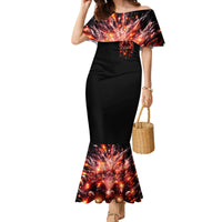 Flame Skull Family Matching Mermaid Dress and Hawaiian Shirt Of Course I'm Going To Hell Just Pick You Up - Wonder Print Shop