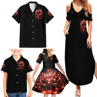 Flame Skull Family Matching Summer Maxi Dress and Hawaiian Shirt Of Course I'm Going To Hell Just Pick You Up - Wonder Print Shop