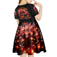 Flame Skull Kid Short Sleeve Dress Of Course I'm Going To Hell Just Pick You Up - Wonder Print Shop