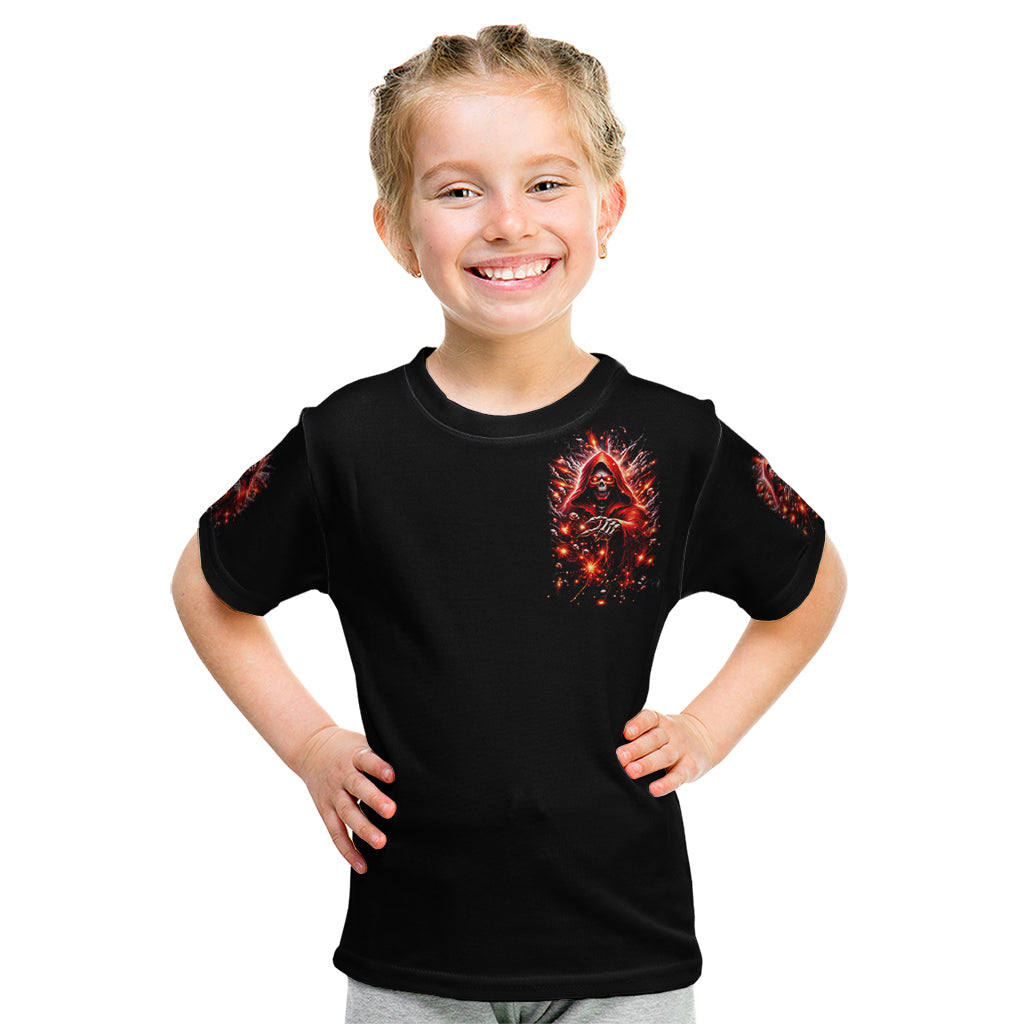 Flame Skull Kid T Shirt Of Course I'm Going To Hell Just Pick You Up - Wonder Print Shop