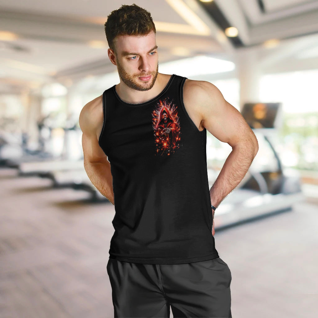 Flame Skull Men Tank Top Of Course I'm Going To Hell Just Pick You Up - Wonder Print Shop