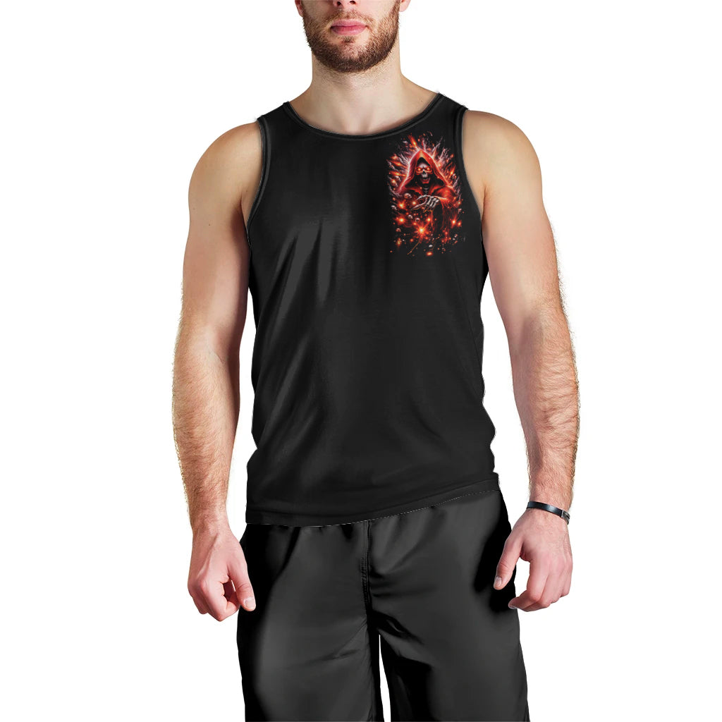 Flame Skull Men Tank Top Of Course I'm Going To Hell Just Pick You Up - Wonder Print Shop