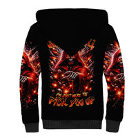 Flame Skull Sherpa Hoodie Of Course I'm Going To Hell Just Pick You Up - Wonder Print Shop