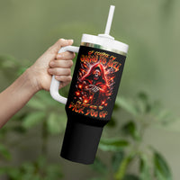 Flame Skull Tumbler With Handle Of Course I'm Going To Hell Just Pick You Up - Wonder Print Shop
