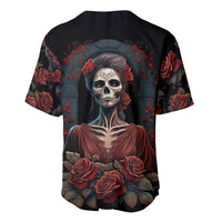 Day of Dead Lady Baseball Jersey Sugar Skull Rose Lady - Wonder Print Shop
