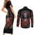 Day of Dead Lady Couples Matching Short Sleeve Bodycon Dress and Long Sleeve Button Shirt Sugar Skull Rose Lady - Wonder Print Shop