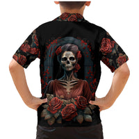 Day of Dead Lady Family Matching Mermaid Dress and Hawaiian Shirt Sugar Skull Rose Lady - Wonder Print Shop