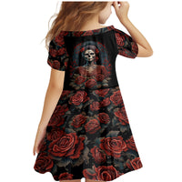 Day of Dead Lady Family Matching Mermaid Dress and Hawaiian Shirt Sugar Skull Rose Lady - Wonder Print Shop