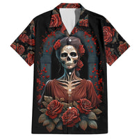 Day of Dead Lady Family Matching Off Shoulder Maxi Dress and Hawaiian Shirt Sugar Skull Rose Lady - Wonder Print Shop