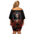 Day of Dead Lady Family Matching Off Shoulder Short Dress and Hawaiian Shirt Sugar Skull Rose Lady - Wonder Print Shop