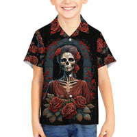 Day of Dead Lady Family Matching Tank Maxi Dress and Hawaiian Shirt Sugar Skull Rose Lady - Wonder Print Shop