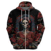 Day of Dead Lady Hoodie Sugar Skull Rose Lady - Wonder Print Shop