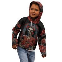 Day of Dead Lady Kid Hoodie Sugar Skull Rose Lady - Wonder Print Shop