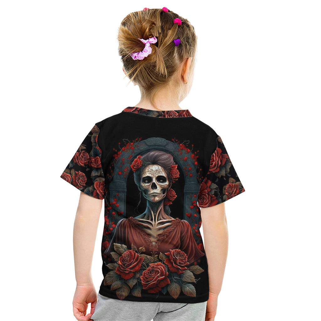 Day of Dead Lady Kid T Shirt Sugar Skull Rose Lady - Wonder Print Shop