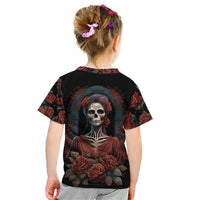 Day of Dead Lady Kid T Shirt Sugar Skull Rose Lady - Wonder Print Shop