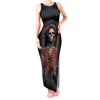 Day of Dead Lady Tank Maxi Dress Sugar Skull Rose Lady - Wonder Print Shop