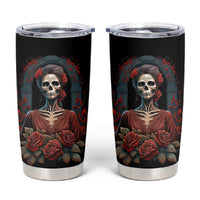 Day of Dead Lady Tumbler Cup Sugar Skull Rose Lady - Wonder Print Shop