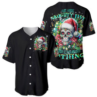 Christmas Skull Baseball Jersey On The Naughty List I Regret Nothing - Wonder Print Shop