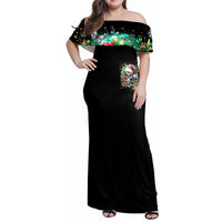 Christmas Skull Family Matching Off Shoulder Maxi Dress and Hawaiian Shirt On The Naughty List I Regret Nothing - Wonder Print Shop
