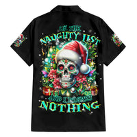Christmas Skull Family Matching Off Shoulder Short Dress and Hawaiian Shirt On The Naughty List I Regret Nothing - Wonder Print Shop