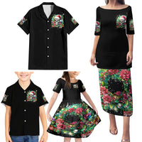 Christmas Skull Family Matching Puletasi Dress and Hawaiian Shirt On The Naughty List I Regret Nothing - Wonder Print Shop