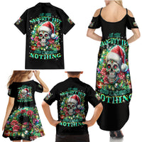 Christmas Skull Family Matching Summer Maxi Dress and Hawaiian Shirt On The Naughty List I Regret Nothing - Wonder Print Shop