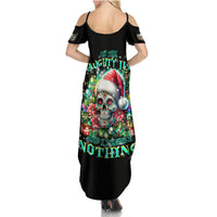Christmas Skull Family Matching Summer Maxi Dress and Hawaiian Shirt On The Naughty List I Regret Nothing - Wonder Print Shop