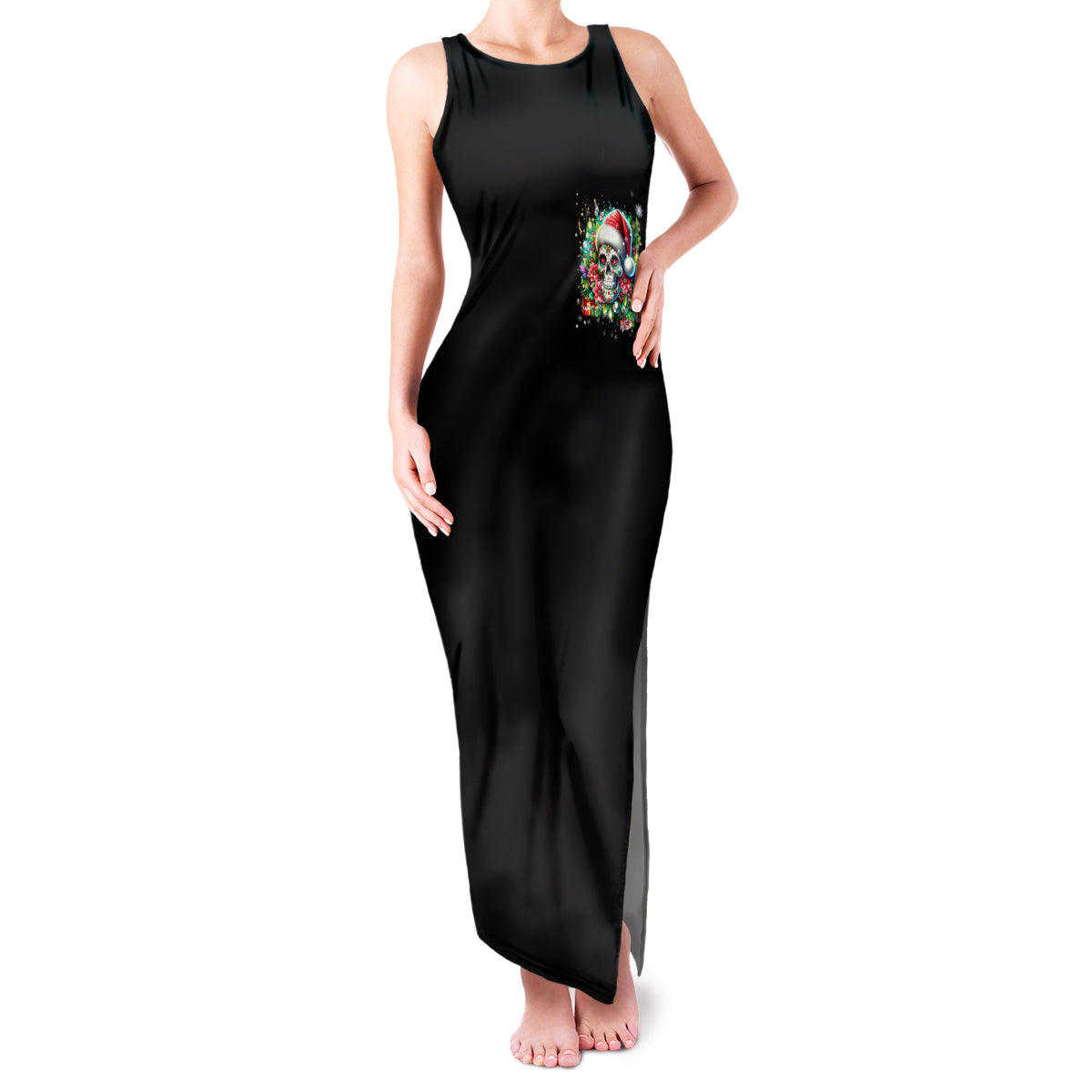 Christmas Skull Family Matching Tank Maxi Dress and Hawaiian Shirt On The Naughty List I Regret Nothing - Wonder Print Shop