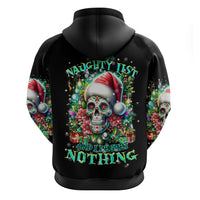 Christmas Skull Hoodie On The Naughty List I Regret Nothing - Wonder Print Shop
