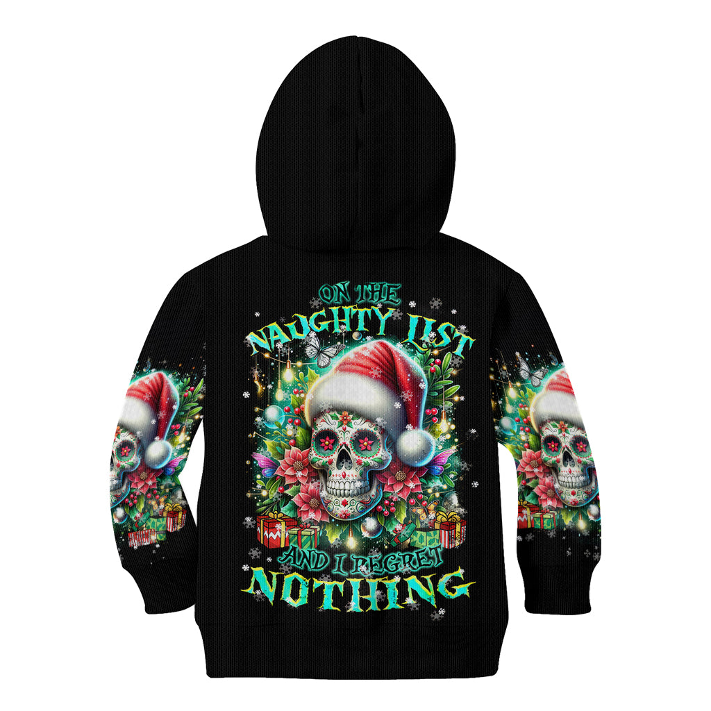 Christmas Skull Kid Hoodie On The Naughty List I Regret Nothing - Wonder Print Shop